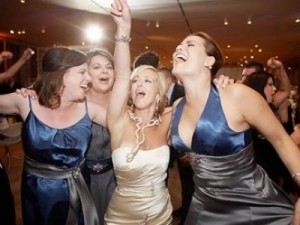 Bride singing with the girls!